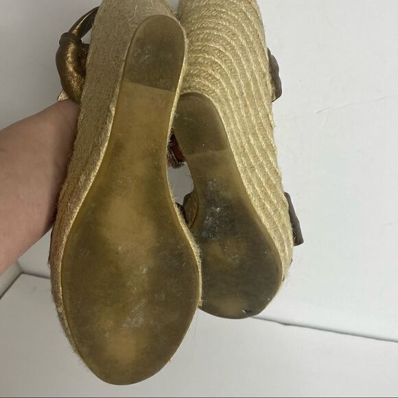 Talbots | Wedge Gold Sandals - Picture 6 of 7